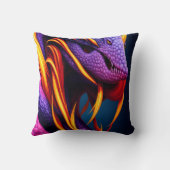 オレンジと紫鮮やかのコブラはかりで測ヘビ クッション (裏面)