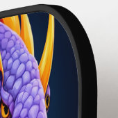 オレンジと紫鮮やかのコブラはかりで測ヘビ ピックルボールラケット (左詳細)