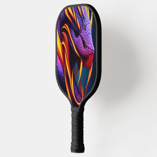 オレンジと紫鮮やかのコブラはかりで測ヘビ ピックルボールラケット (左)