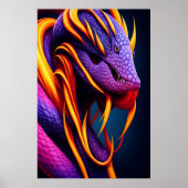オレンジと紫鮮やかのコブラはかりで測ヘビ ポスター (正面)