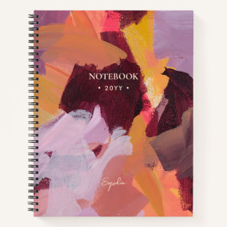 オレンジと紫 | モダン抽象芸術パーソナライズされた ノートブック