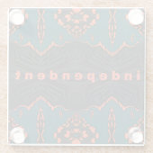 オレンジと緑で独立 ガラスコースター (裏面)