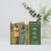 オレンジと緑のアフリカのカップルは日付を保存 案内ポストカード (スタンド正面)