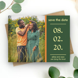 オレンジと緑のアフリカのカップルは日付を保存 案内ポストカード