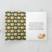 オレンジと緑のカボチャの赤ちゃんシャワー サンキューカード (内部)