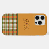 オレンジと緑のギンガム iPhoneケース (裏面横)