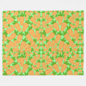 オレンジと緑のニンジン フリースブランケット (正面(横))