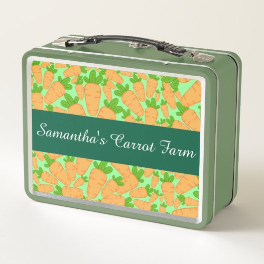 オレンジと緑のニンジン メタルランチボックス (裏面)