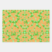 オレンジと緑のニンジン ラッピングペーパーシート (正面3)