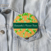 オレンジと緑のニンジン 缶バッジ (インサイチュ)