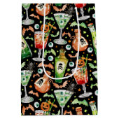 オレンジと緑のハロウィンカクテルとポーション ミディアムペーパーバッグ (裏面)