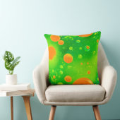オレンジと緑のバブル抽象芸術アート クッション (椅子)