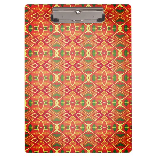 オレンジと緑のパターン クリップボード (正面)