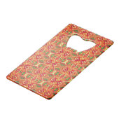 オレンジと緑のパターン クレジットカード栓抜き (正面アングル)