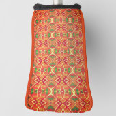 オレンジと緑のパターン ゴルフヘッドカバー (回転90)