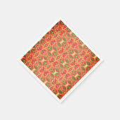 オレンジと緑のパターン スタンダードカクテルナプキン (角)