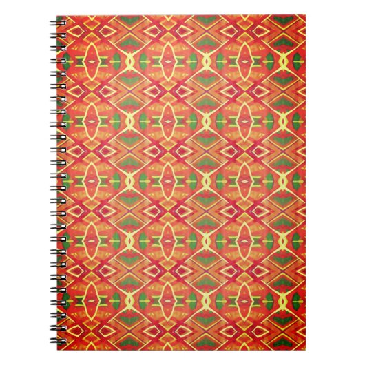 オレンジと緑のパターン ノートブック (正面)