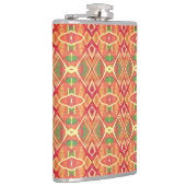 オレンジと緑のパターン フラスク (右)