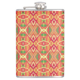 オレンジと緑のパターン フラスク