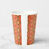 オレンジと緑のパターン 紙コップ (左)