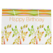 オレンジと緑のフローラアクセント抱き枕 ラージペーパーバッグ (裏面)