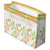 オレンジと緑のフローラアクセント抱き枕 ラージペーパーバッグ (裏面アングル)