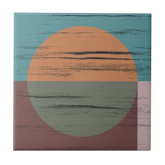 オレンジと緑の円 タイル (正面)