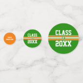 オレンジと緑の卒業式カスタムおめでとう コンフェッティ (裏面)