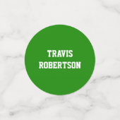 オレンジと緑の卒業式カスタムおめでとう コンフェッティ (スモール正面)