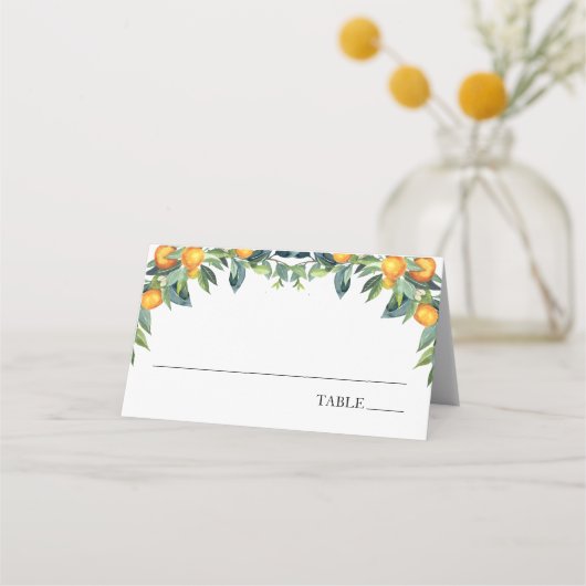 オレンジと緑の名前の座席表 プレイスカード (正面)