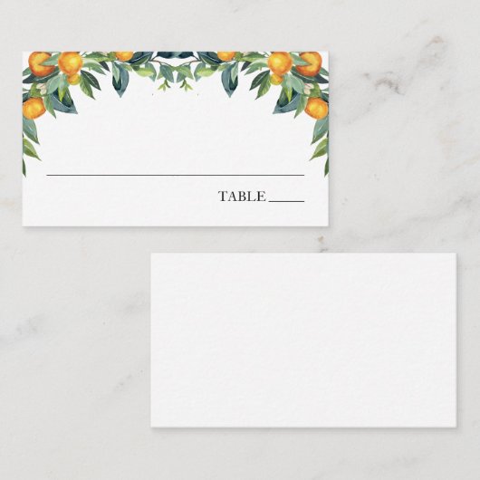 オレンジと緑の名前座席表 名刺 (正面/裏面)