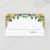 オレンジと緑の名前座席表 名刺 (正面)