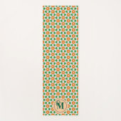 オレンジと緑の幾何学的カスタムアイルランド ヨガマット (正面)