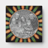 オレンジと緑の抽象芸術独自の写真を追加 フォトプラーク (正面)