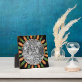 オレンジと緑の抽象芸術独自の写真を追加 フォトプラーク (インサイチュ)