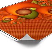 オレンジと緑の数値1 ポスター (角)