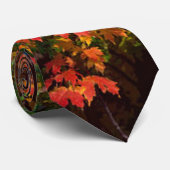 オレンジと緑の紅葉 ネクタイ (ロール)