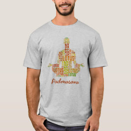 オレンジと緑の色合いのヨガロータス Tシャツ
