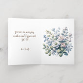 オレンジと緑の花と母の日 箔グリーティングカード (内側レイダウン)