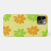 オレンジと緑の花のパターン Case-Mate iPhoneケース (裏面(横))