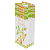 オレンジと緑の花の抱き枕 ワインギフトバッグ (正面アングル)