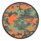 オレンジと緑の迷彩、軍隊、陸軍 アイスホッケーパック (正面)