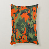 オレンジと緑の迷彩、軍隊、陸軍 アクセントクッション (正面(垂直))
