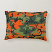 オレンジと緑の迷彩、軍隊、陸軍 アクセントクッション (裏面)