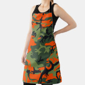 オレンジと緑の迷彩、軍隊、陸軍 エプロン (インサイチュ)