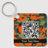 オレンジと緑の迷彩、軍隊、陸軍 キーホルダー (正面)