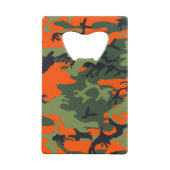 オレンジと緑の迷彩、軍隊、陸軍 クレジットカード栓抜き (裏面)