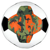 オレンジと緑の迷彩、軍隊、陸軍 サッカーボール (回転)