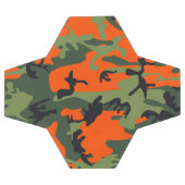 オレンジと緑の迷彩、軍隊、陸軍 サッカーボール (フラット)