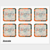 オレンジと緑の迷彩、軍隊、陸軍 スクエアシール (シート)